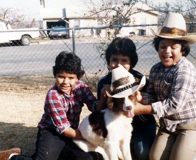 Ralph Vallejo with dog in cowboy hat