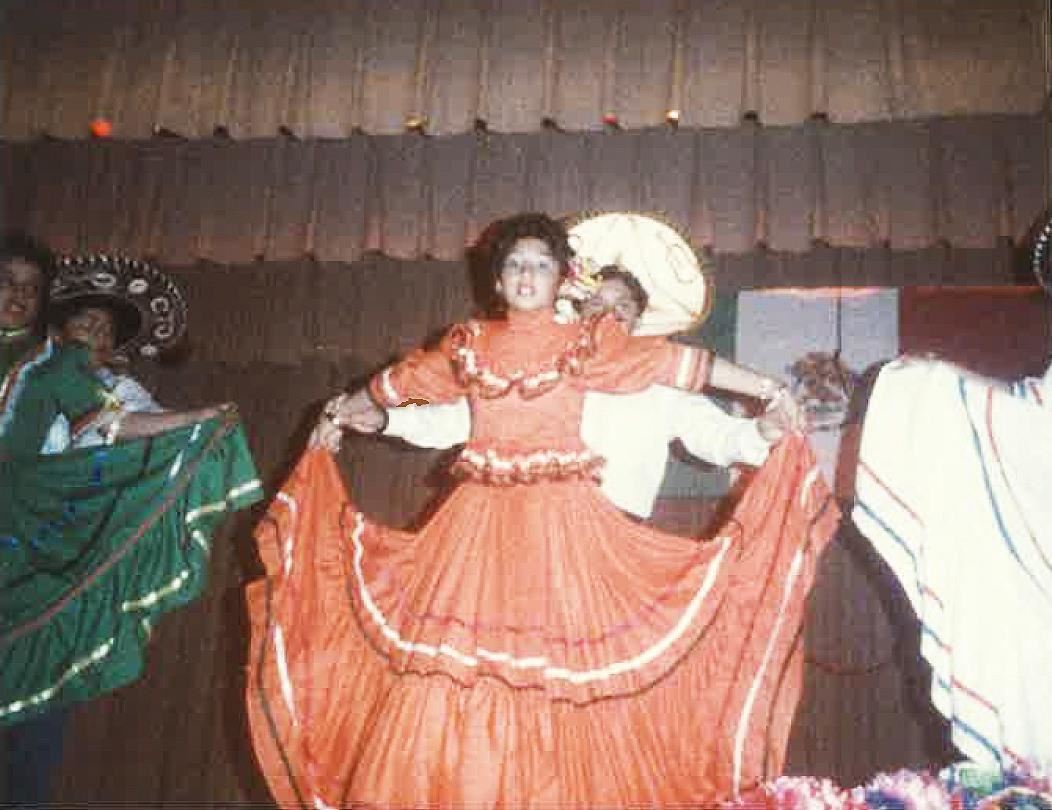 Ayuso as a student dancing